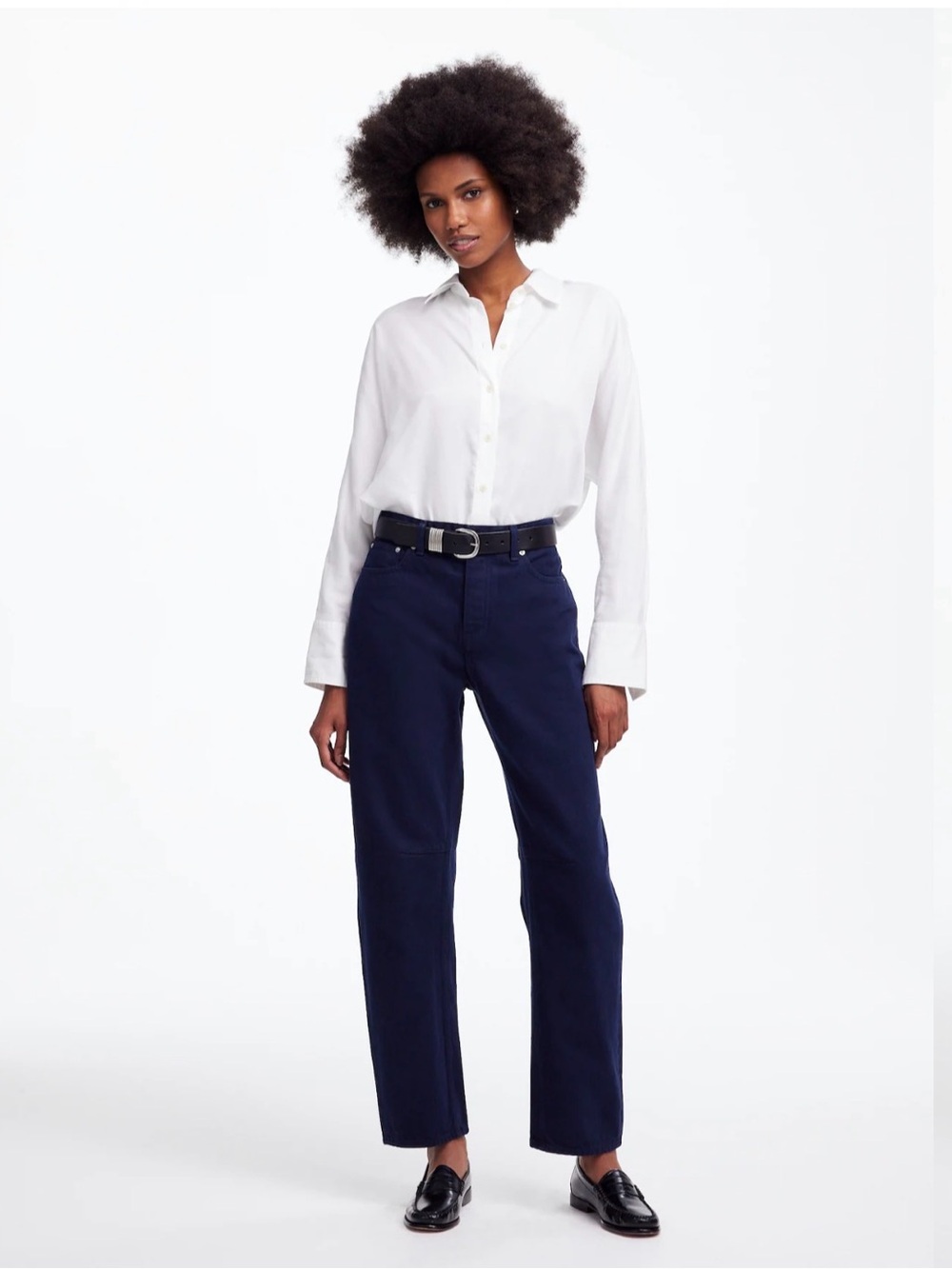 Madewell Darted Barrel-Leg Jeans Garment-Dyed Denim
